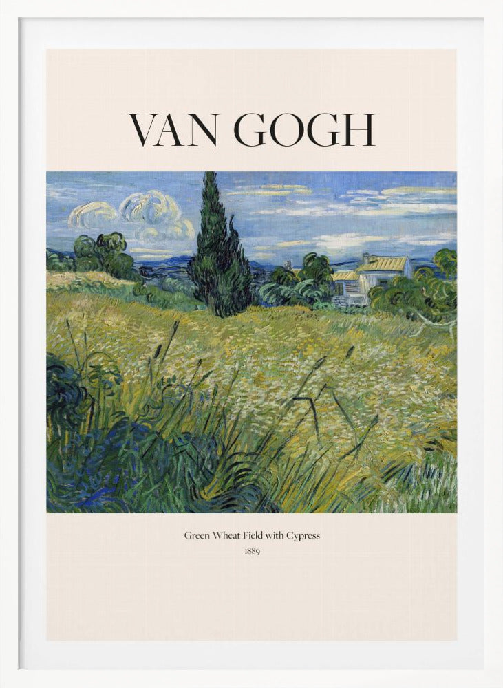 Green Wheat Field With Cypress (1889) Van Gogh - Poster / Art Print