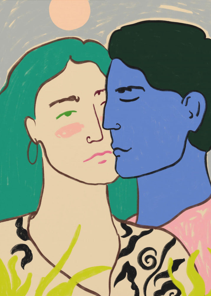 Lovers Under the Moon - Poster / Art Print