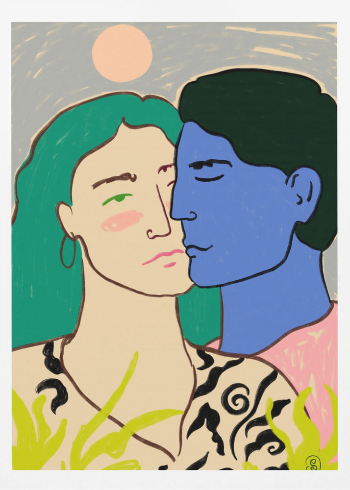 Lovers Under the Moon - Poster / Art Print