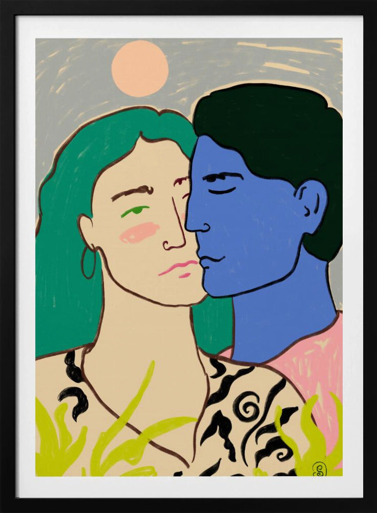 Lovers Under the Moon - Poster / Art Print