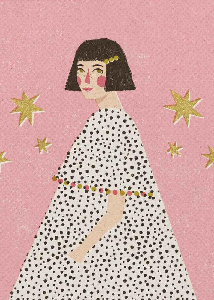 Polka Dots Girl - Poster / Art Print