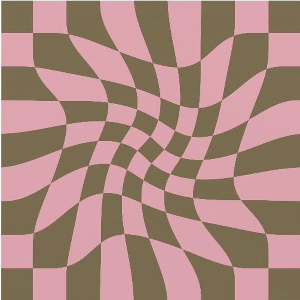 Twirly - Checkerboard - Pink and Brown - Poster / Art Print