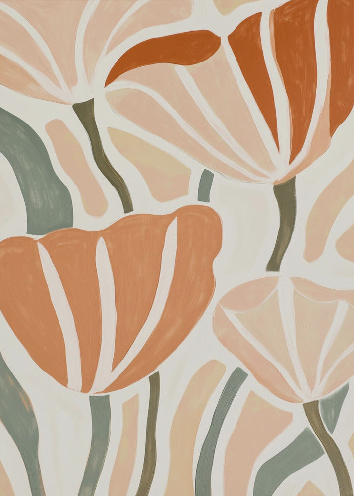 Abstract Geometric Flowers - Poster / Art Print