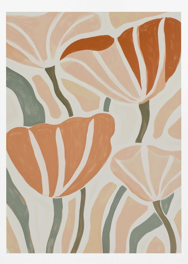 Abstract Geometric Flowers - Poster / Art Print