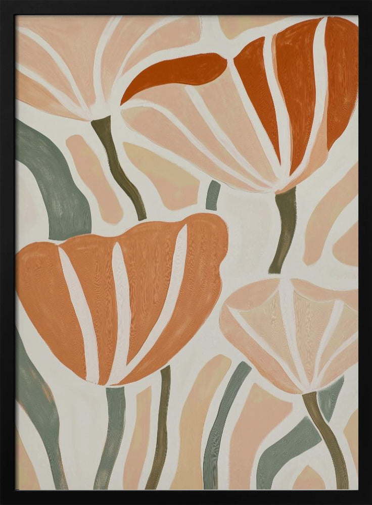 Abstract Geometric Flowers - Poster / Art Print