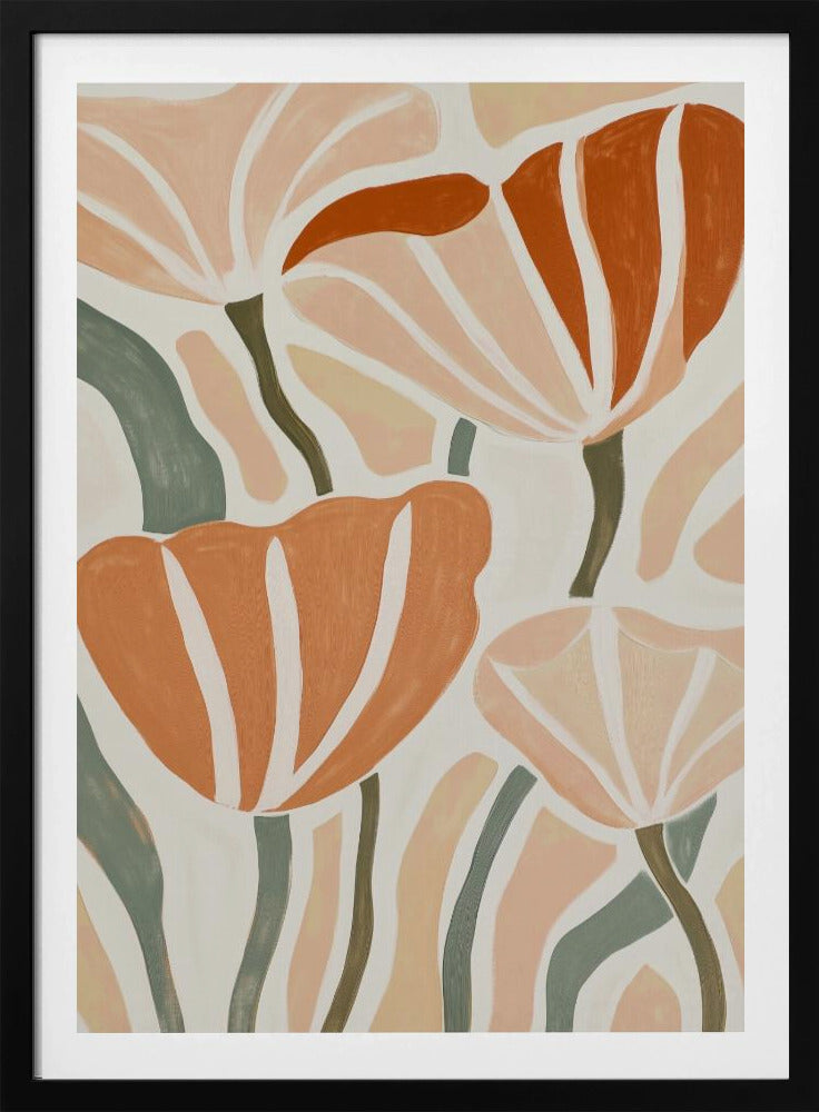 Abstract Geometric Flowers - Poster / Art Print