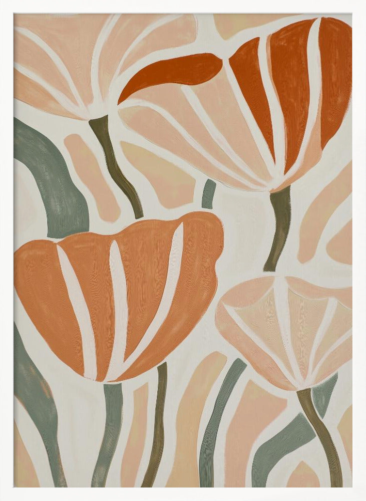 Abstract Geometric Flowers - Poster / Art Print