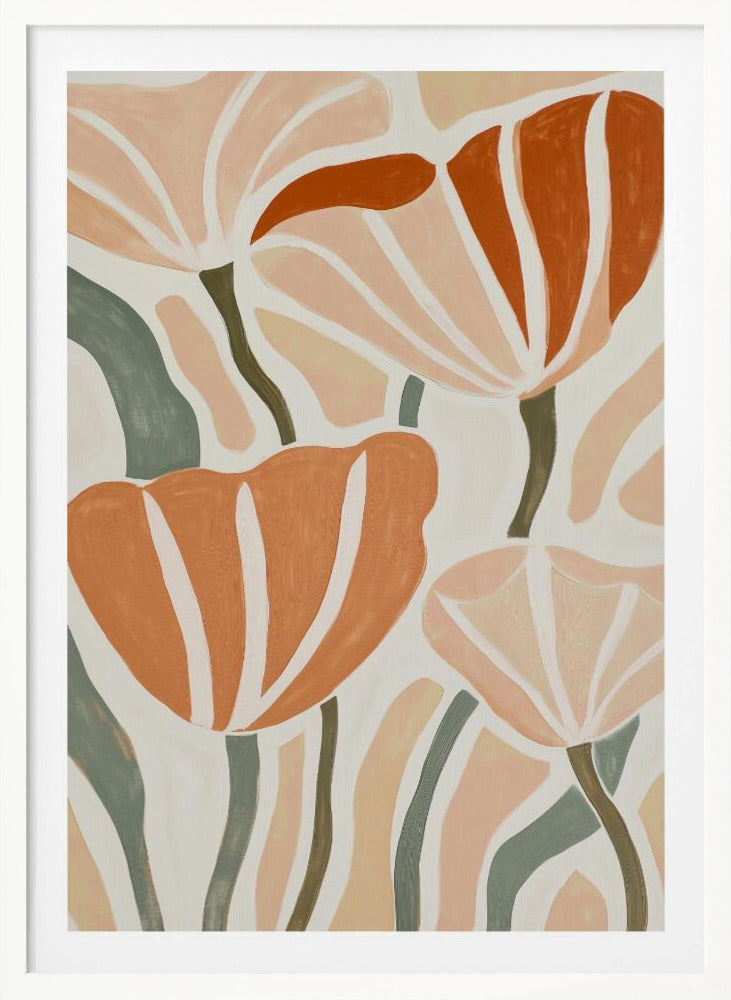 Abstract Geometric Flowers - Poster / Art Print