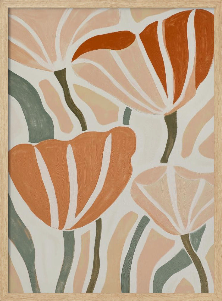 Abstract Geometric Flowers - Poster / Art Print