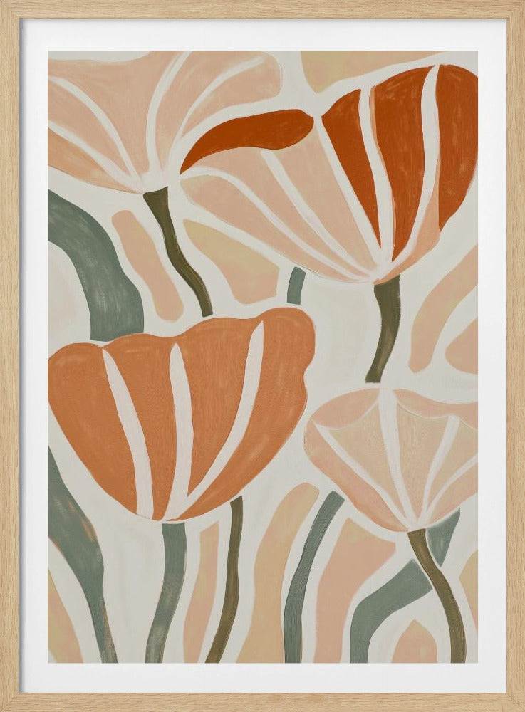 Abstract Geometric Flowers - Poster / Art Print