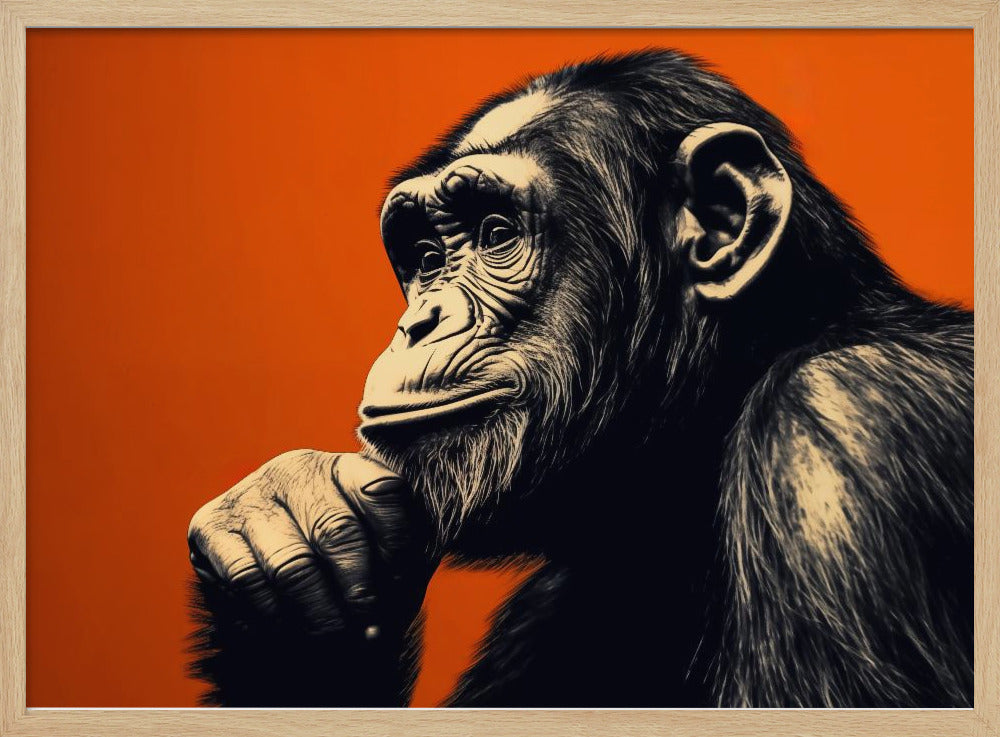 Thinking Monkey - Poster / Art Print