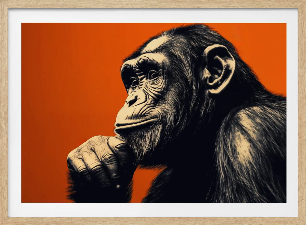 Thinking Monkey - Poster / Art Print