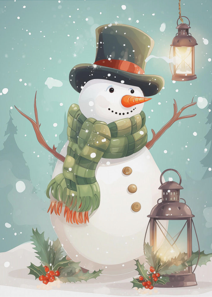 Cute Snowman No 1 - Poster / Art Print