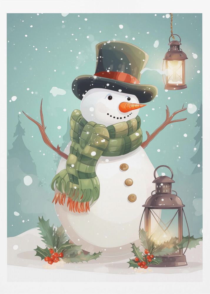 Cute Snowman No 1 - Poster / Art Print