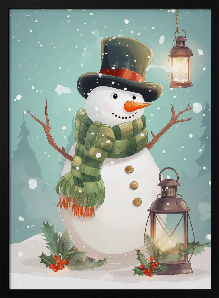 Cute Snowman No 1 - Poster / Art Print