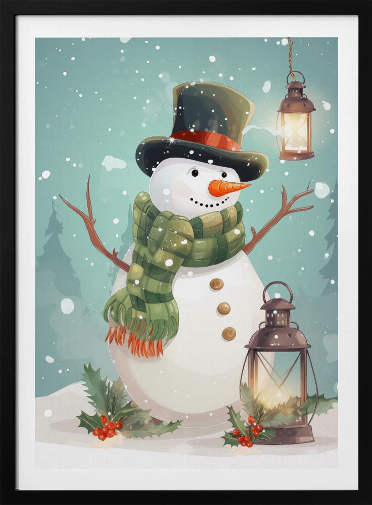 Cute Snowman No 1 - Poster / Art Print
