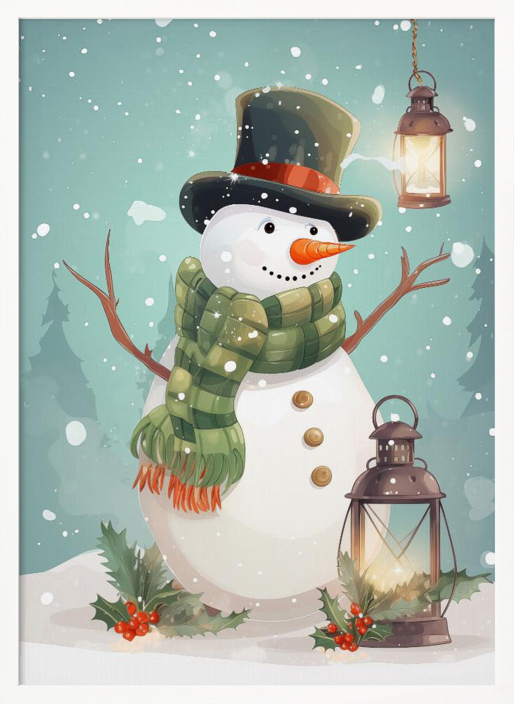 Cute Snowman No 1 - Poster / Art Print