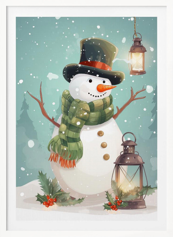 Cute Snowman No 1 - Poster / Art Print