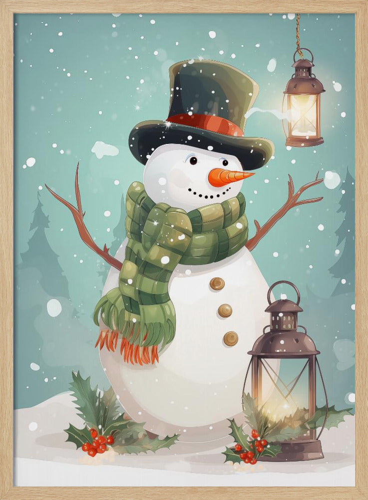 Cute Snowman No 1 - Poster / Art Print