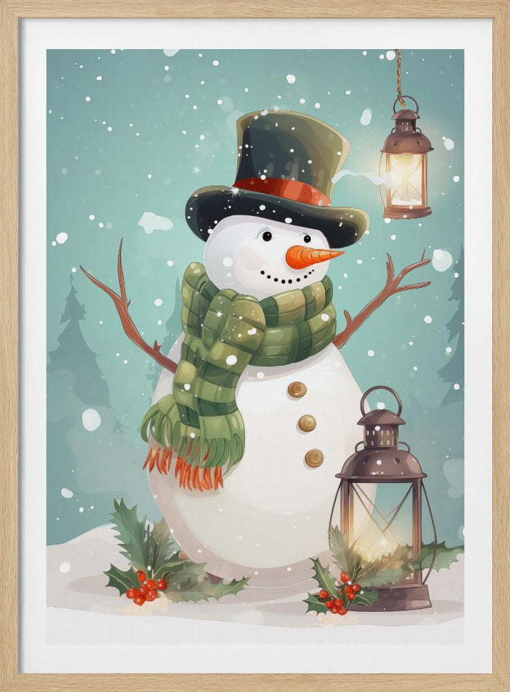 Cute Snowman No 1 - Poster / Art Print