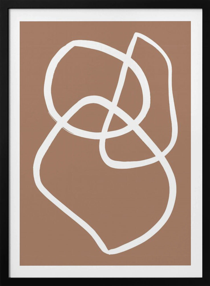 Abstract Lines Mocha - Poster / Art Print