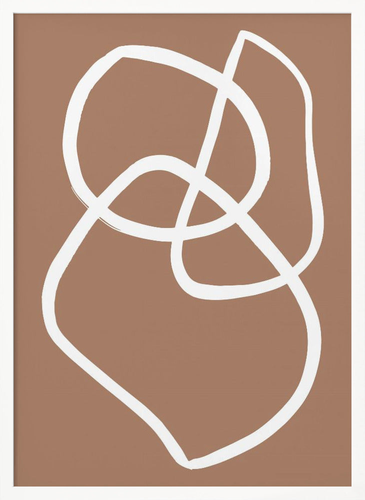 Abstract Lines Mocha - Poster / Art Print