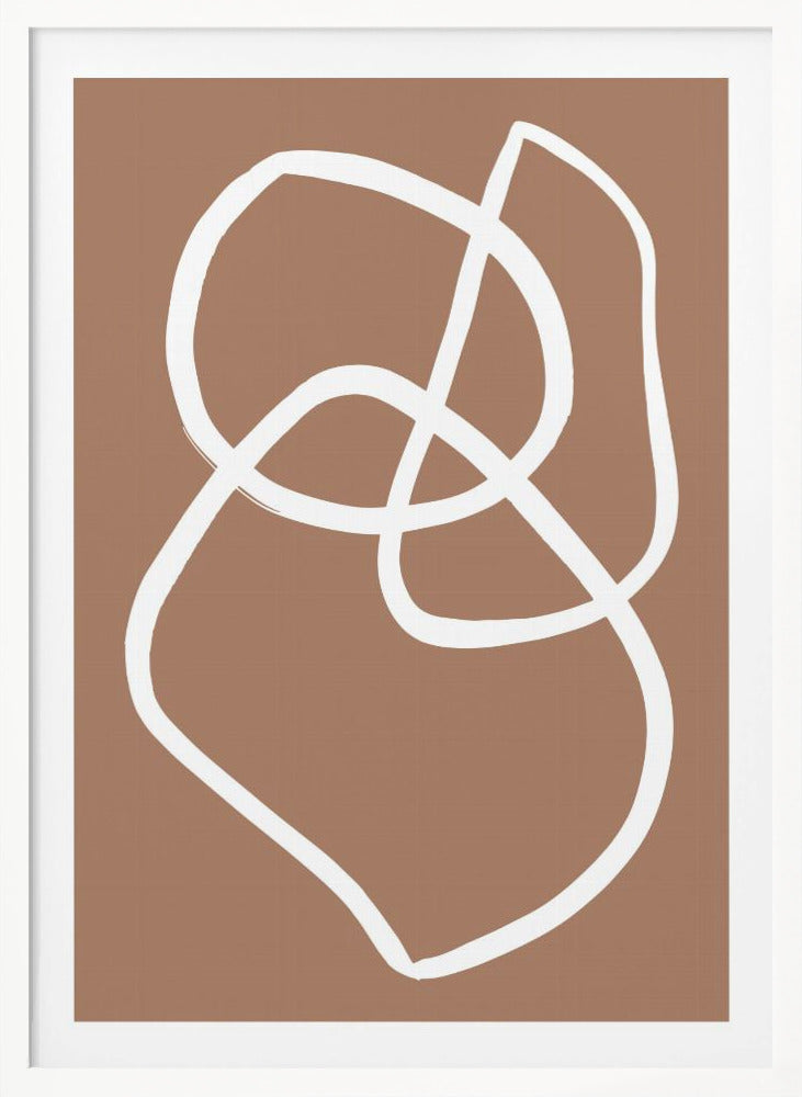Abstract Lines Mocha - Poster / Art Print