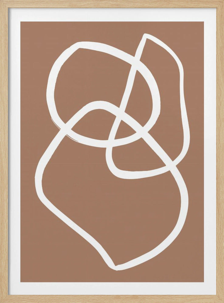 Abstract Lines Mocha - Poster / Art Print