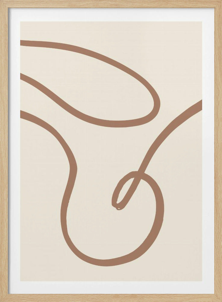 Abstract Lines Mocha 3 - Poster / Art Print