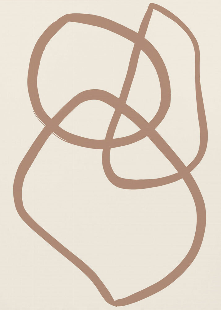 Abstract Lines Mocha 5 - Poster / Art Print