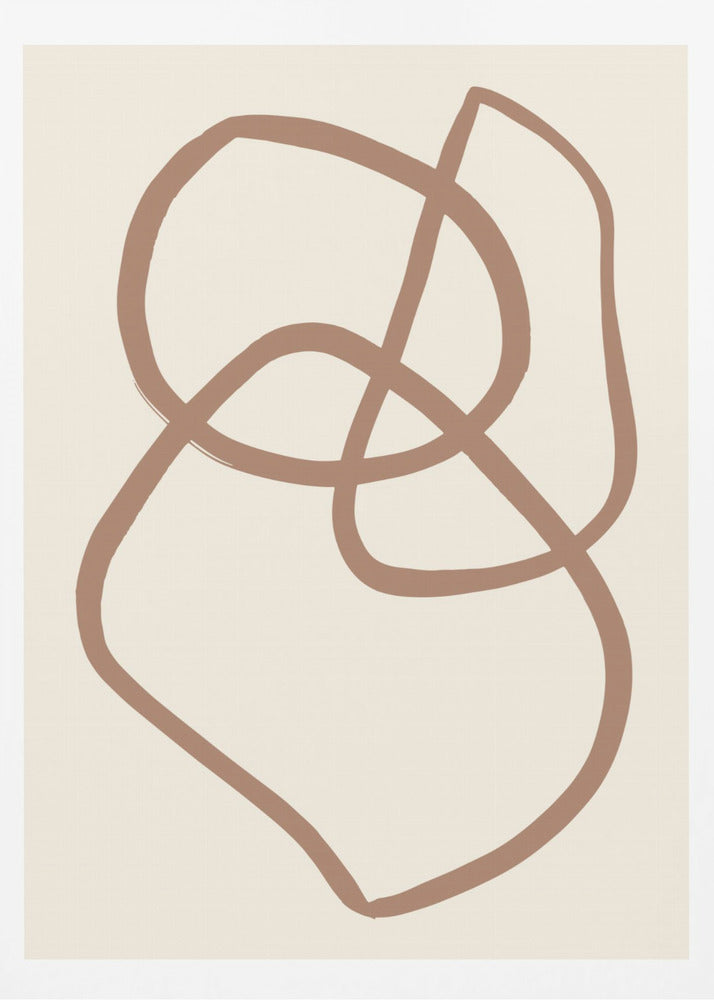 Abstract Lines Mocha 5 - Poster / Art Print