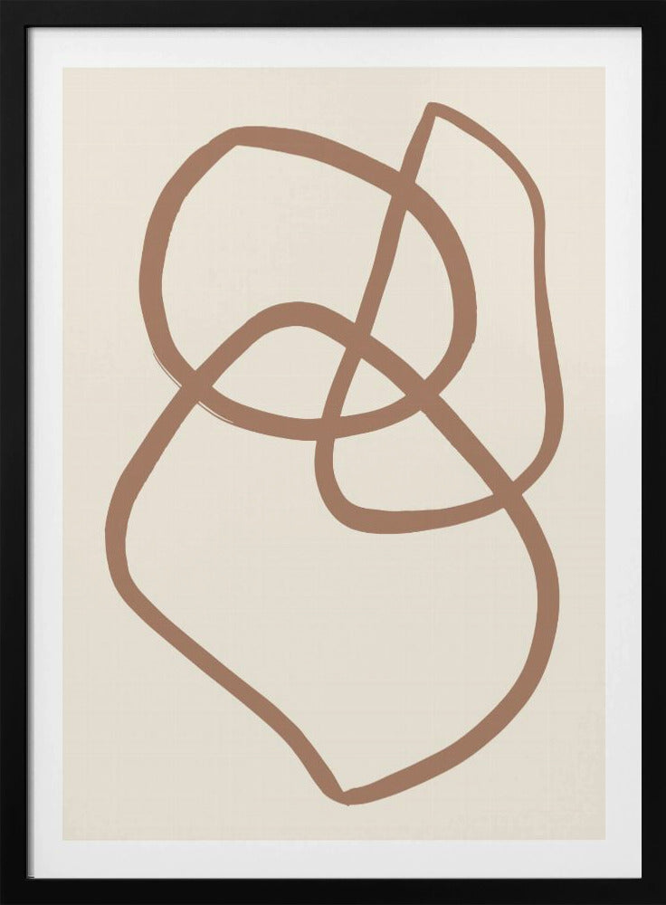 Abstract Lines Mocha 5 - Poster / Art Print