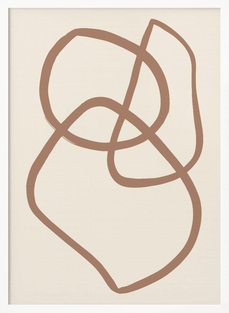 Abstract Lines Mocha 5 - Poster / Art Print