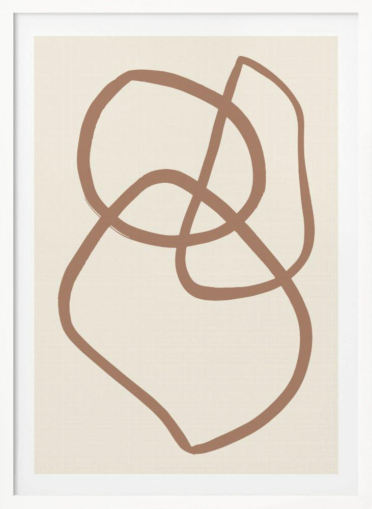 Abstract Lines Mocha 5 - Poster / Art Print