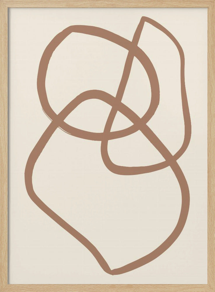 Abstract Lines Mocha 5 - Poster / Art Print