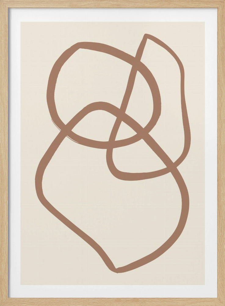Abstract Lines Mocha 5 - Poster / Art Print