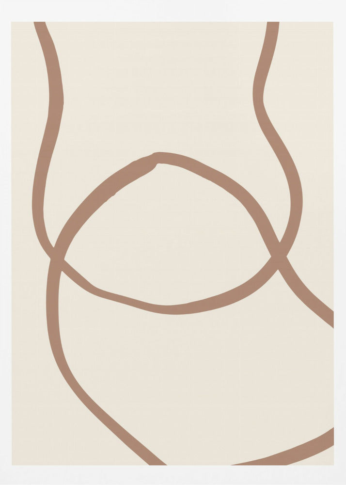 Abstract Lines Mocha 6 - Poster / Art Print