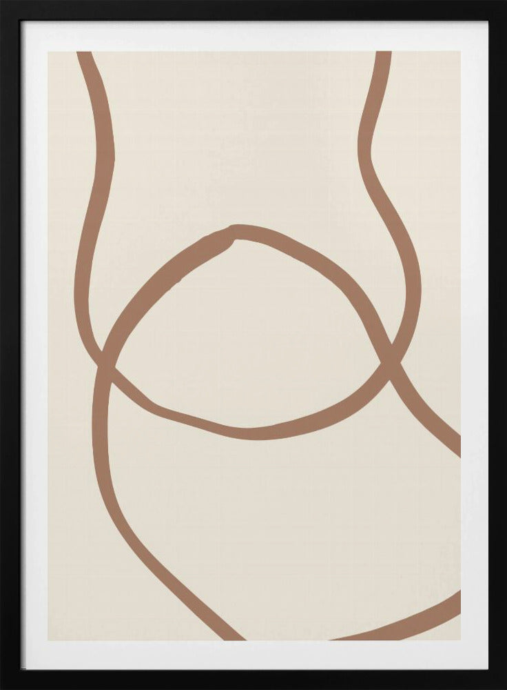 Abstract Lines Mocha 6 - Poster / Art Print