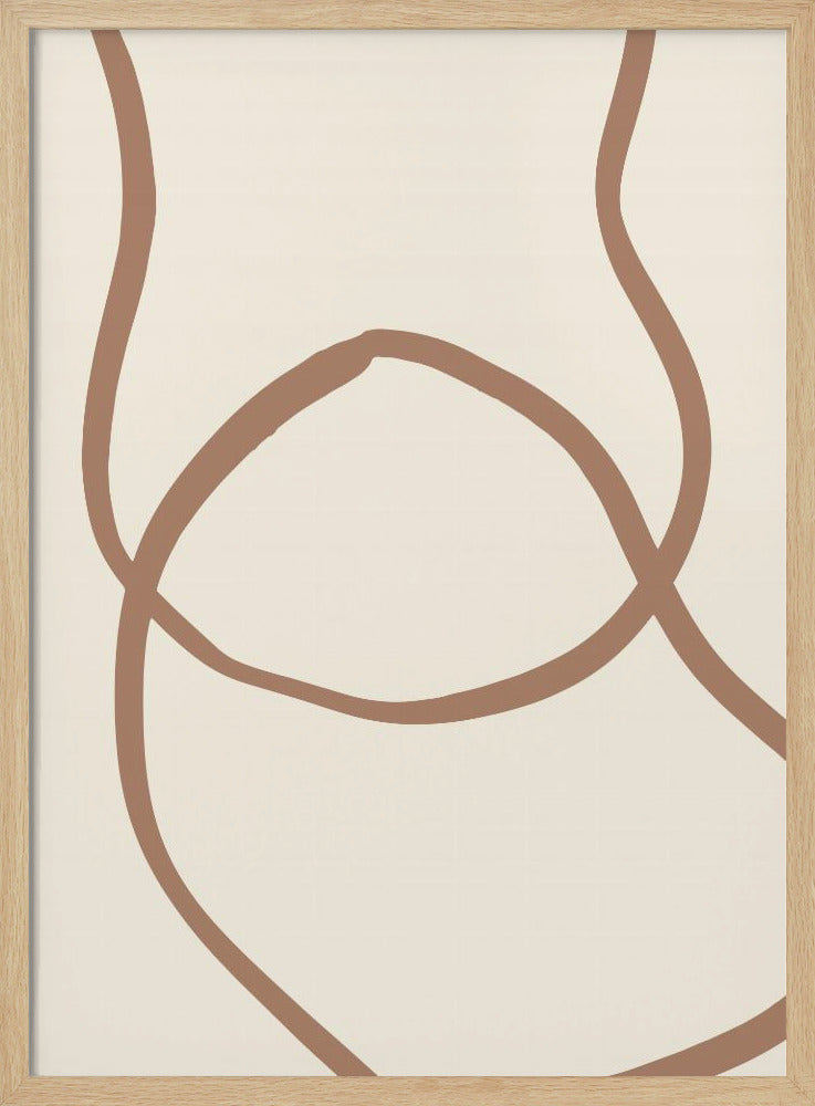 Abstract Lines Mocha 6 - Poster / Art Print