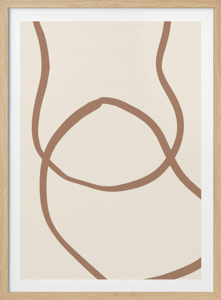 Abstract Lines Mocha 6 - Poster / Art Print