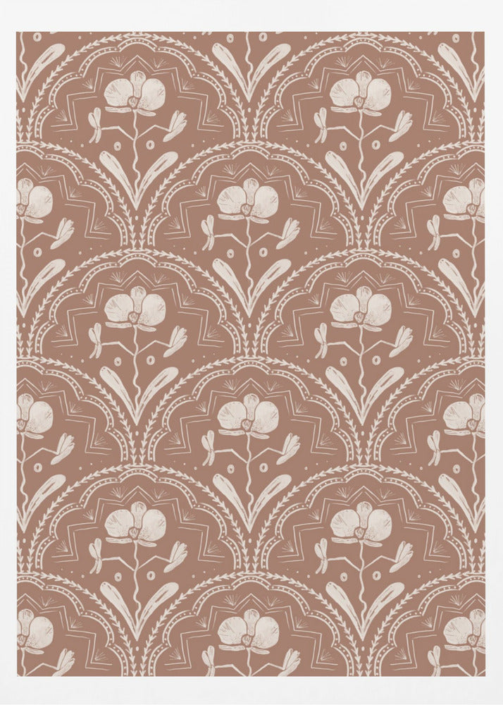 Boho Orchid Tiles Pattern - Poster / Art Print