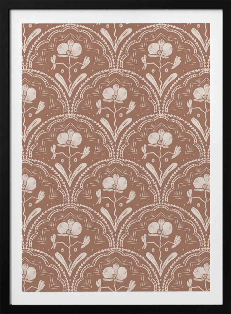 Boho Orchid Tiles Pattern - Poster / Art Print