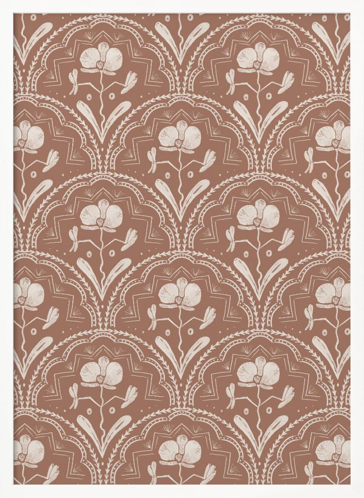 Boho Orchid Tiles Pattern - Poster / Art Print
