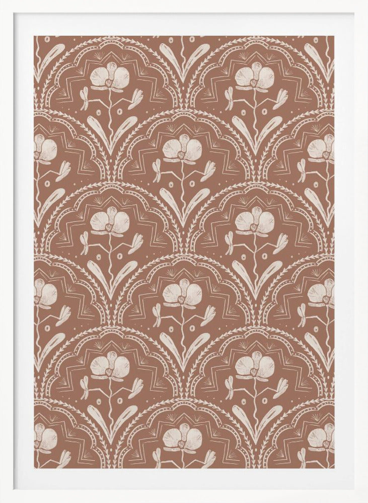 Boho Orchid Tiles Pattern - Poster / Art Print