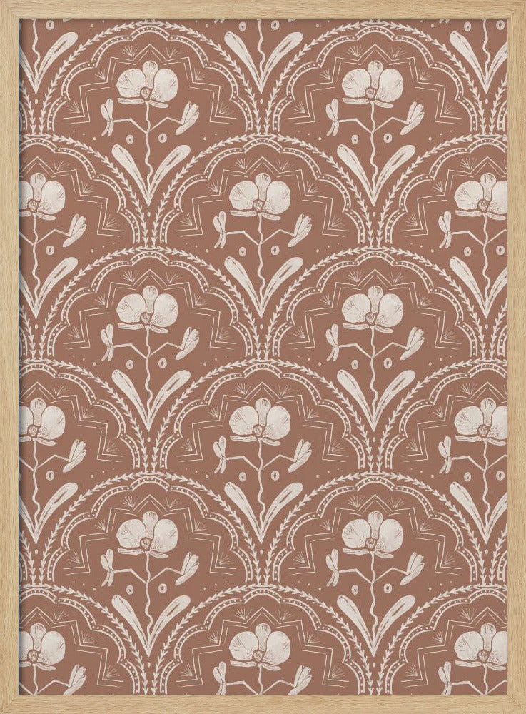 Boho Orchid Tiles Pattern - Poster / Art Print