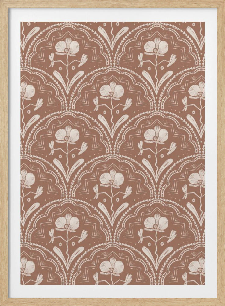 Boho Orchid Tiles Pattern - Poster / Art Print