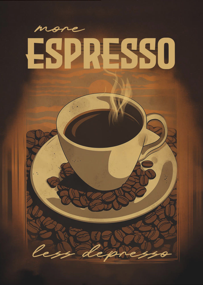 More Espresso Less Depresso - Poster / Art Print