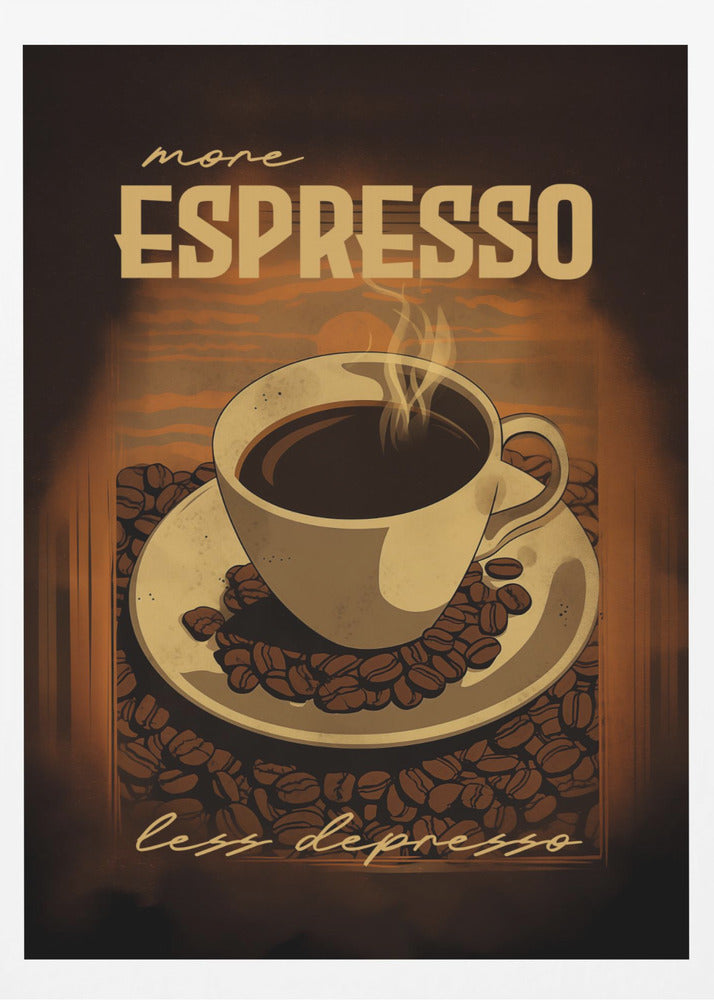 More Espresso Less Depresso - Poster / Art Print