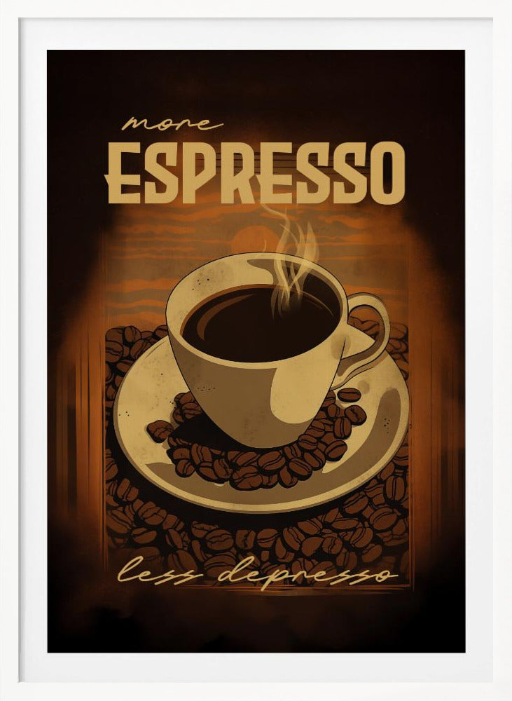 More Espresso Less Depresso - Poster / Art Print