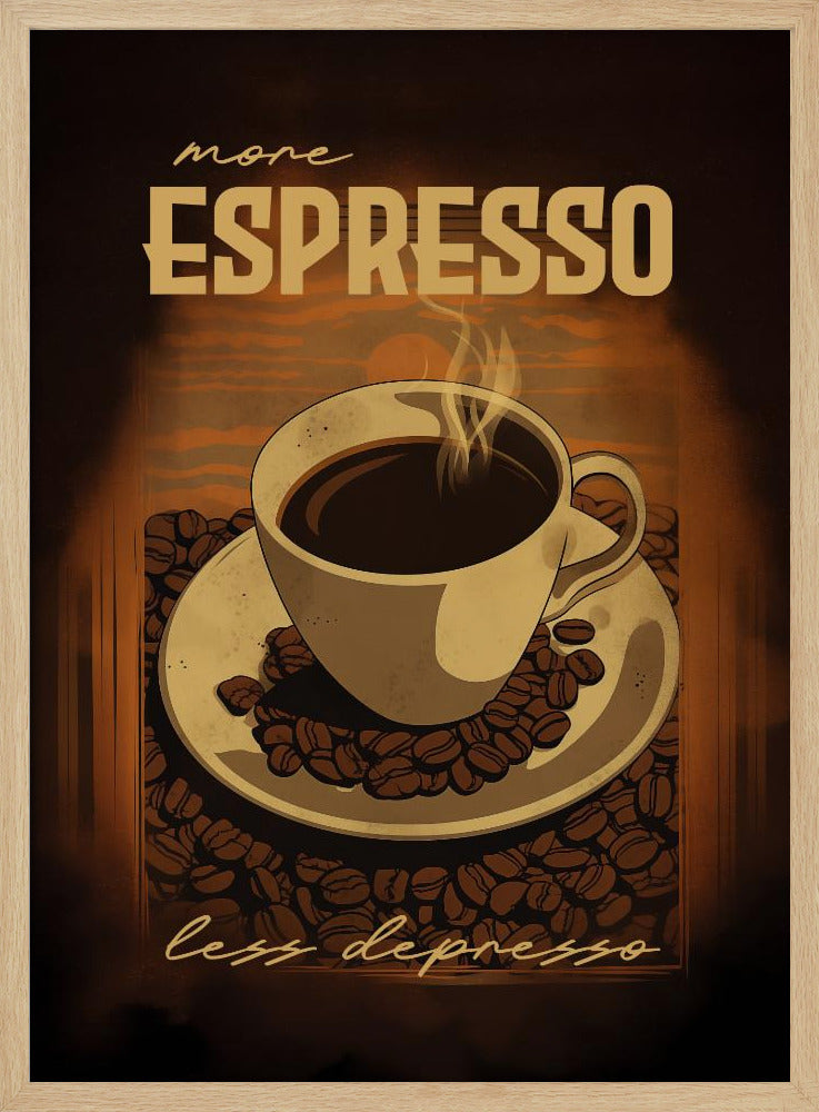 More Espresso Less Depresso - Poster / Art Print